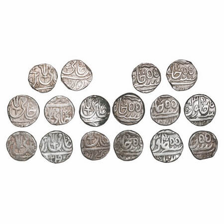 Maratha Confederacy, Silver Rupee (8 Coins), Jalaun Mint, INO Shah Alam II but 55 RY. M&W 