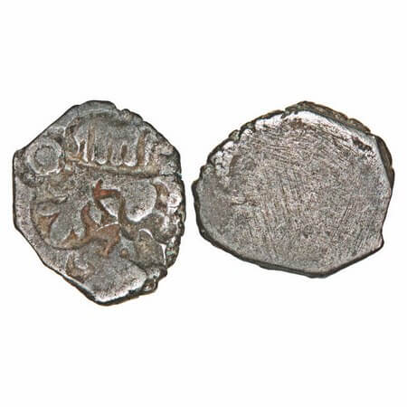 Mauryan Empire, Punch Marked, (c. 4-3 Cen BC), Silver Karshapana, 3.40g, 16.67x14.64mm, Ob