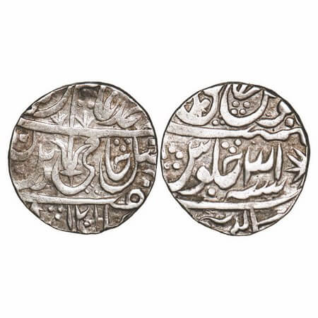 Maratha Confederacy, Silver Rupee, 11.12g, Kalpi Mint, INO Shah Alam II, AH 1201 (error da