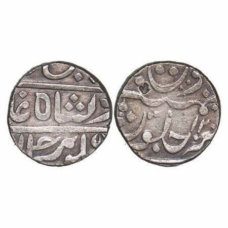 Maratha Confederacy, Silver Rupee, 10.99g, (Pune Muhiyabad) Mint, INO Shah Ali Gauhar, 12 