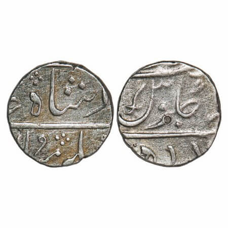 Baroda, Silver Rupee, 11.34g, Regent Fateh Singh, Baroda Mint, scimitar symbol. KM Unliste