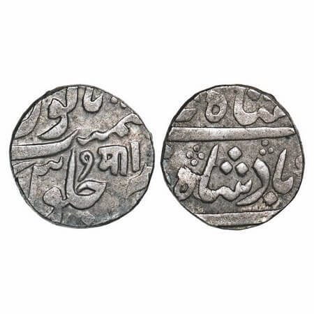 Baroda, Silver Rupee, 11.52g, Manaji Rao (1789-1793 AD), Baroda Mint, with initials 'Ma', 