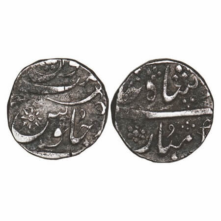 Baroda, Silver Rupee, 11.30g, Anand Rao (AH 1215-1235 / 1800-1819 AD), (Baroda Mint), INO 