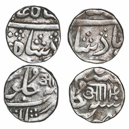Baroda, Silver Rupee, (2 Coins), Anand Rao (AH 1215-1235/1800-1819 AD), Petlad Mint, INO S