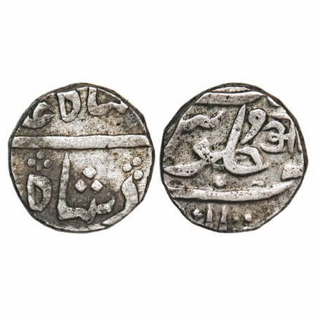 Baroda, Silver Rupee, 11.44g, Anand Rao (AH 1215-1235/1800-1819 AD), Petlad Mint, INO Shah