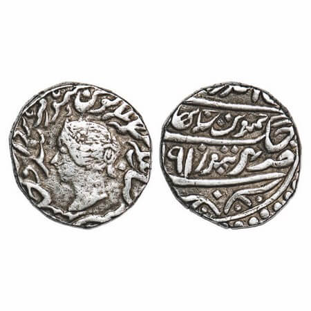 Bharatpur, Silver Rupee, 11.07g, Jaswant Singh (AH 1269-1311 / 1853-1893 AD), Bharatpur Mi