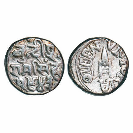 Bundi, Silver Rupee, 10.67g, Ram Singh (VS 1878-1946 / 1824-1889 AD), INO Queen Victoria &
