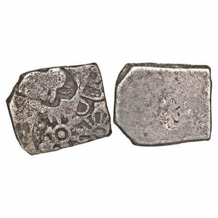 Magadha Empire, Punch Marked, (c. 4-3 Cen BC), Silver Karshapana, 3.34g, 13.64x13.07mm, Ob