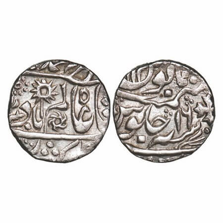 Chhatarpur, Silver Rupee, 11.17g, INO Shah Alam II, Chhatarpur Mint, 16 RY, dotted flower,