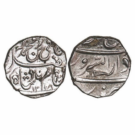 Gwalior, Silver Rupee, 11.62g, Daulat Rao Sindhia (1794-1827 AD), Dar ul Sarur Burhanpur M