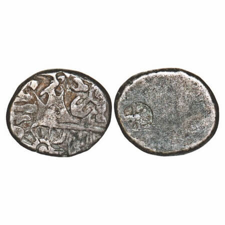 Magadha Empire, Punch Marked, (c. 4-3 Cen BC), Silver Karshapana, 3.24g, 12.59x15.71mm, Ob