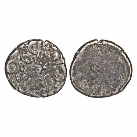 Magadha Empire, Punch Marked, (c. 4-3 Cen BC), Silver Karshapana, 3.31g, 16.03x15.15mm, Ob