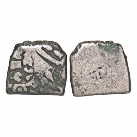 Magadha Empire, Punch Marked, (c. 4-3 Cen BC), Silver Karshapana, 3.28g, 12.37x13.45mm, Ob