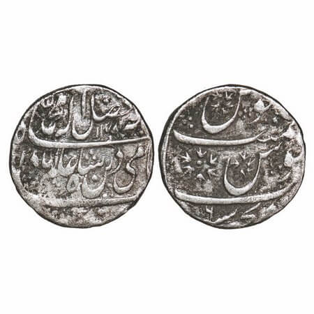 Indore Feudatory- Sironj, Silver Rupee, 11.06g, INO Shah Alam II, AH 1178/6 RY. KM 111. Ve