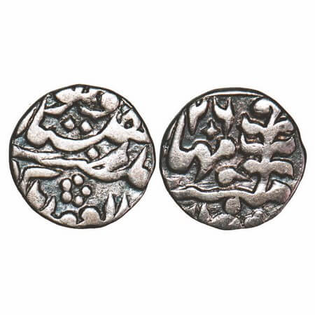 Jaipur, Silver ¼ Rupee, 2.77g, Madho Singh II, Sawai Jaipur Mint, ND/ 26 RY, INO Queen Vic
