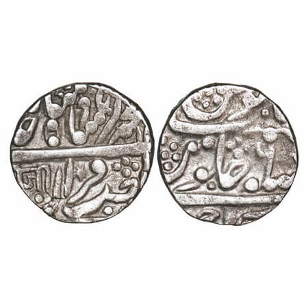 Jaipur-Uniara, Silver Rupee, 11.04g, Sawai Jaipur Mint, INO Shah Alam II, Nagari legend '(