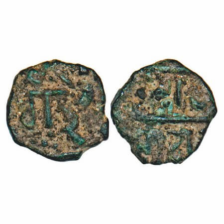 Junagadh, Copper 1/2 Trambio, 1.74g, Bahadur Khan (AH 1226-1256/1868-1897 VS), INO Muhamma