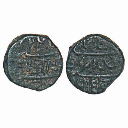 Junagadh, Copper Trambio, 3.96g, Bahadur Khan (AH 1226-1256/1868-1897 VS), INO Muhammad Ak
