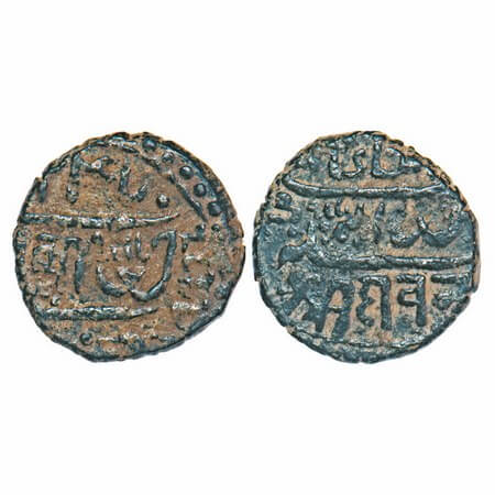 Junagadh, Copper Dokdo, 7.01g, Bahadur Khan (AH 1226-1256/1868-1897 VS),INO Muhammad Akbar
