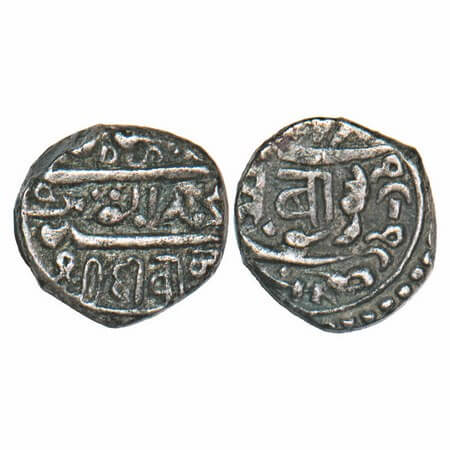 Junagadh, Silver ½ Kori, 1.90g, Bahadur Khan (AH 1226-1256/VS1868-1897/1811-1840 AD), INO 