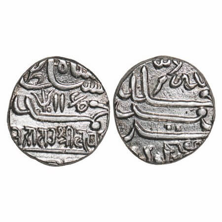 Kutch, Silver Kori, 4.55g, Lakhpatji, INO Ahmad Shah Durrani, Frozen date AH 1165. Rajgor 