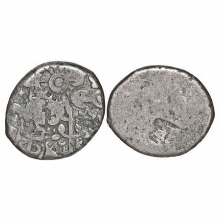 Magadha Empire, Punch Marked, (c. 4-3 Cen BC), Silver Karshapana, 3.11g, 13.70x15.91mm, Ob