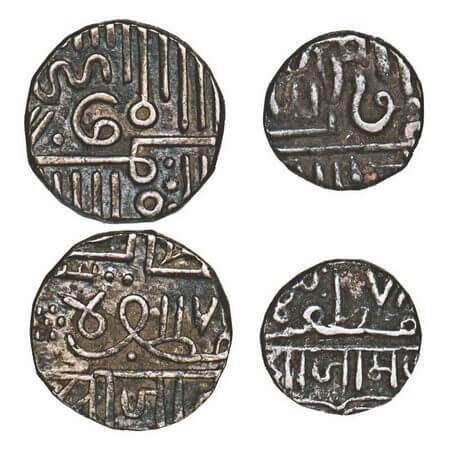 Nawanagar, Silver, ½ & 1 Kori (2 Coins), British Protectorate, AH (9)78 Frozen, in the nam