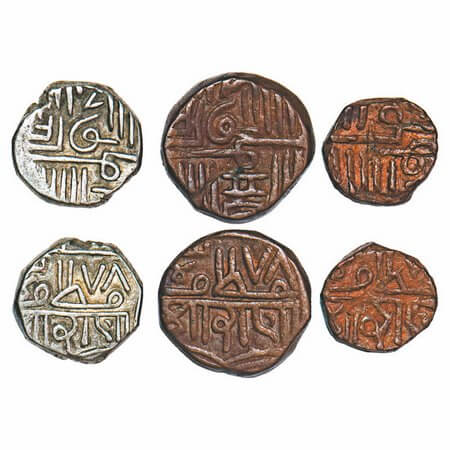 Porbandar, (Set Of 3 Coins) One is Silver Kori, And two copper Dokado and Trambio 7.59, 4.