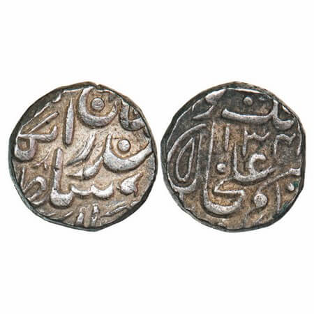Tonk, Silver Rupee, 11.11g, Muhammad Ibrahim Ali Khan, Tonk Mint, AH 1341. KM Y 28. Very F