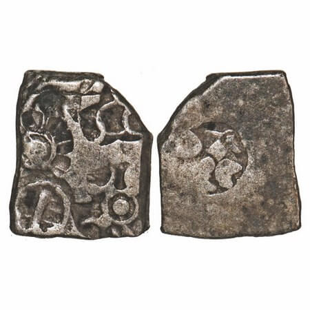 Magadha Empire, Punch Marked, (c. 4-3 Cen BC), Silver Karshapana, 3.44g, 15.40x12.92mm, Ob