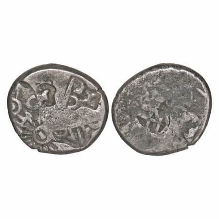 Magadha Empire, Punch Marked, (c. 4-3 Cen BC), Silver Karshapana, 3.28g, 13.58x15.15mm, Ob