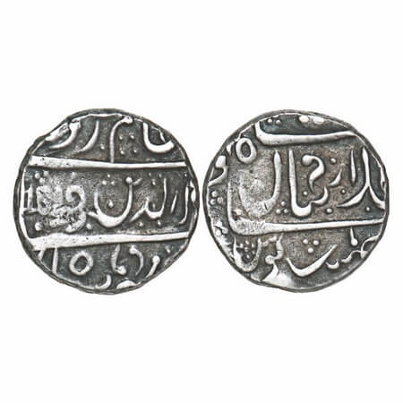 Bombay Presidency, Silver Rupee, 11.04g, Dar ul Khilafat Bagalkot Mint, INO Shah Alam II, 