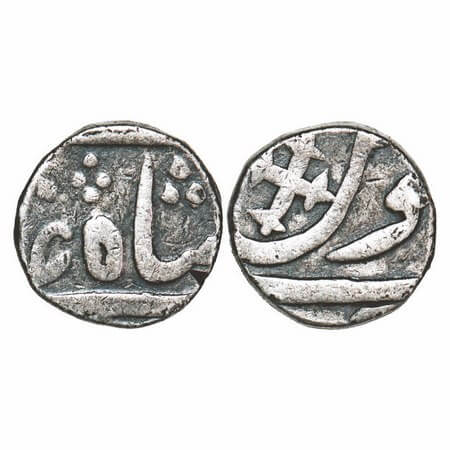 Bombay Presidency, Broach, Silver ½ Rupee, 5.74g, INO Shah Alam II, under East India Compa