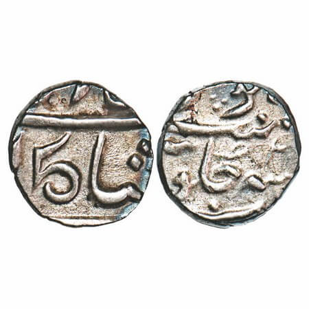 Bombay Presidency Malabar Coast, Silver 1/5 Rupee, 2.26g, (1730-1796 AD Issue), Mumbai Min