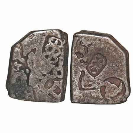 Magadha Empire, Punch Marked, (c. 4-3 Cen BC), Silver Karshapana, 3.14g, 15.68x12.88mm, Ob