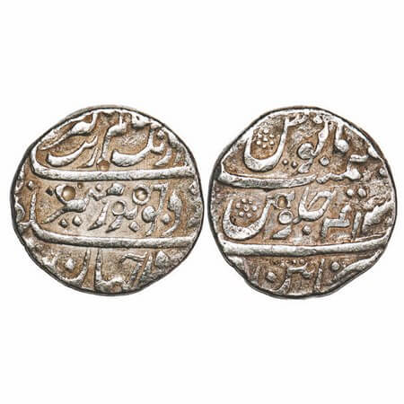 Madras Presidency, Silver Rupee, 11.48g, Chinnapatan Mint, AH unseen / 41 RY, INO Aurangze