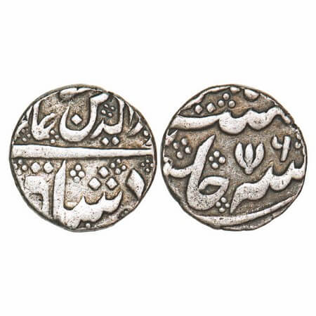 Madras Presidency, Silver Rupee, 11.83g, (1754-1759 AD Issue), lotus type, (AH 1172)/6 RY,