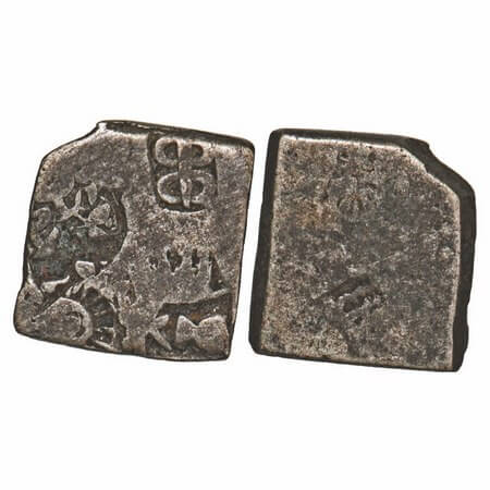 Magadha Empire, Punch Marked, (c. 4-3 Cen BC), Silver Karshapana, 3.42g, 13.52x12.71mm, Ob
