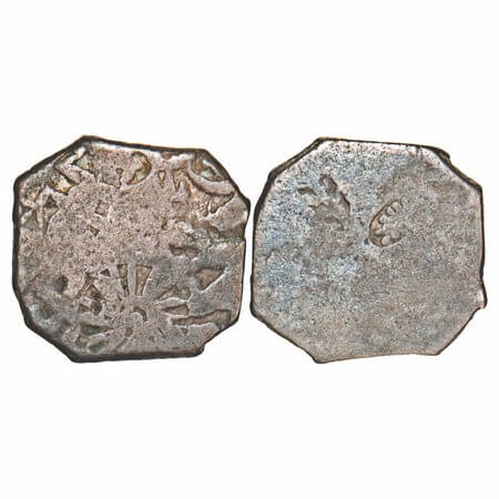 Nanda Empire, Punch Marked, (c. 4 Cen BC), Silver Karshapana, 3.22g, 15.22x16.14mm, Obv: P