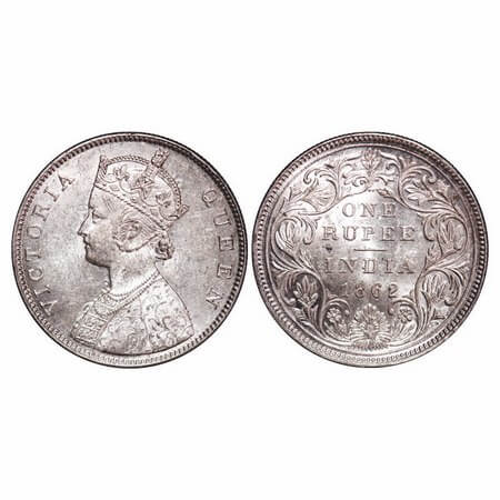 Victoria Queen, Silver, Rupee, 1862, Bombay Mint, B/II/2/0. F. Prid 71. GK 287. Brilliant