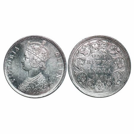 Victoria Queen, Silver, Rupee, 1862, Bombay Mint, A/II/0/4, w/o initial 'J', Crudish and b