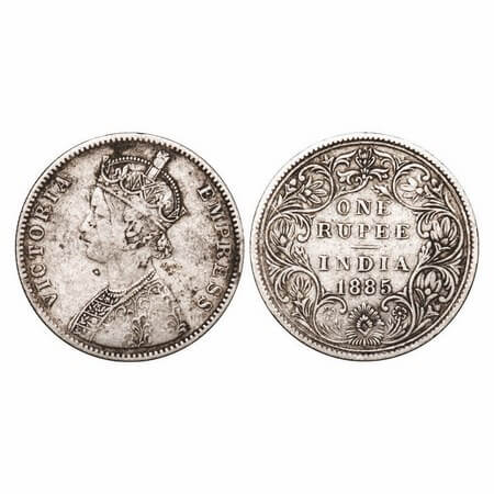 Victoria Empress, Silver, Rupee, 1885, Bombay Mint, A3/II(i), 'B' raised top and bottom, D