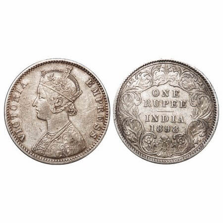Victoria Empress, Silver, Rupee, 1898, Calcutta Mint, C3/I(i), 'C' incused. F. Prid 137. G