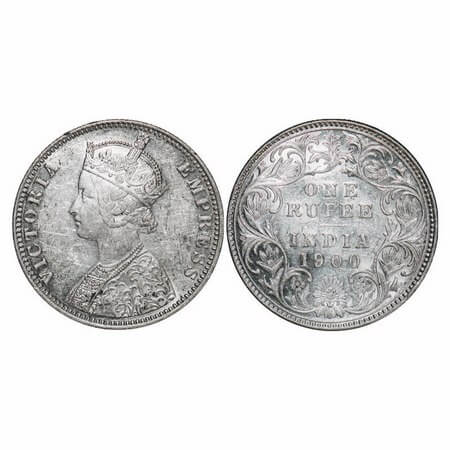 Victoria Empress, Silver, Rupee, 1900, Bombay Mint, A3(i)/I(ii), 'B' incused. F. Prid 186.