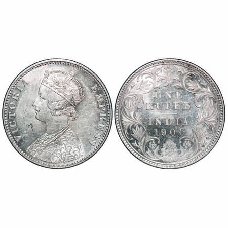 Victoria Empress, Silver, Rupee, 1900, Bombay Mint, A3(i)/I(ii), 'B' incused. F. Prid 186.