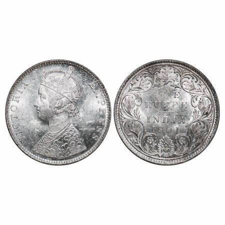 Victoria Empress, Silver, Rupee, 1901, Bombay Mint, C2(ii)/I, 'B' incused. F. Prid Unliste