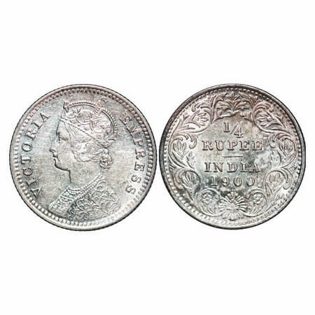 Victoria Empress, Silver, 1/4 Rupee, 1900, Calcutta Mint, C/II, 'C' incused, Die cracks on