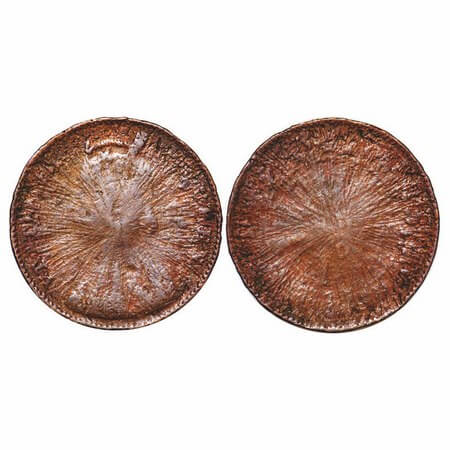 Victoria Empress, Copper, Quarter Anna, Error, Sun Burst Error. Extremely Fine. Rare.