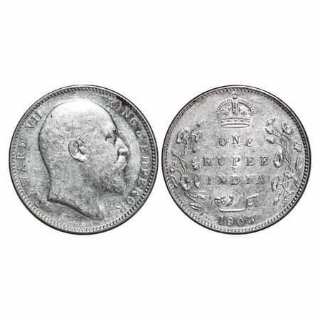 Edward VII, Silver, Rupee, 1903, Bombay Mint, 'B' incused and dot. F. Prid 199. GK 926. Ab