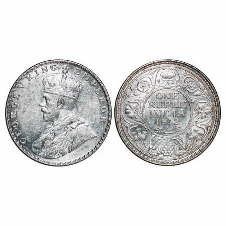 George V, Silver, Rupee, 1912, Bombay Mint, Dot. F. Prid 218. GK 1026. Uncirculated. Scarc
